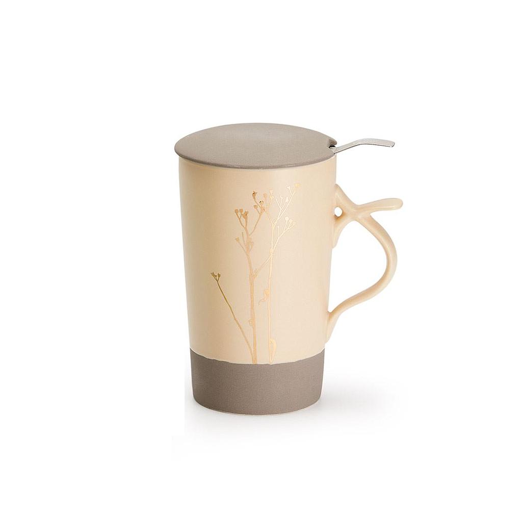 Teamug 0,4L mit Filter creme